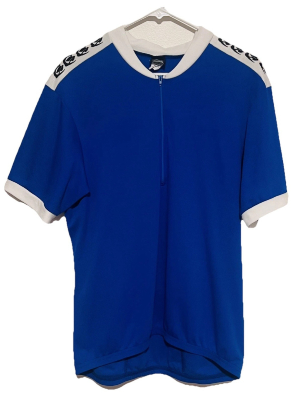 Canari Cycling Bike Jersey Mens XL Blue 1/4 Zip Logo Back Pockets Made In USA